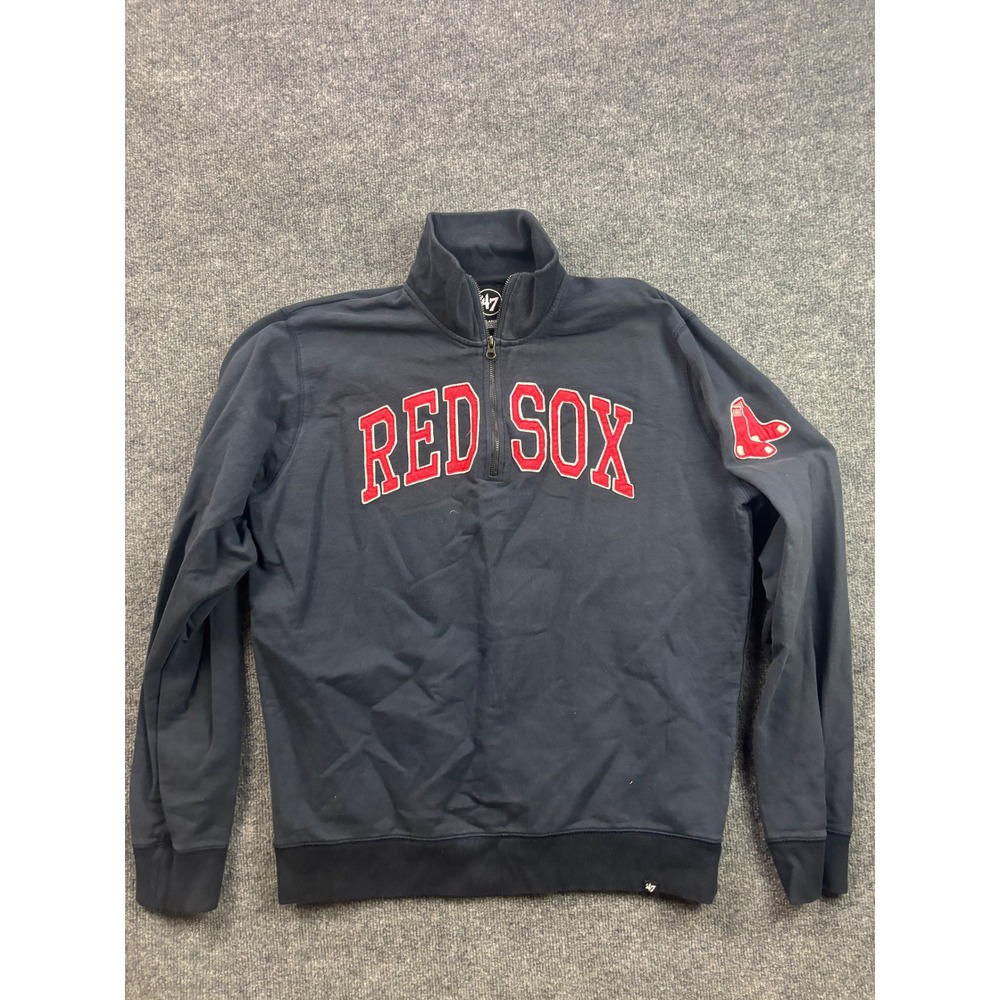 '47 Brand Boston Red Sox Quarter Zip Men XL Navy Blue Pullover Sweatshirt